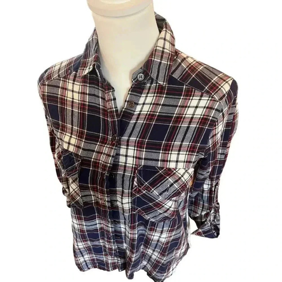 Taylor and Sage casual flannel with lace back plaid front size extra small - Picture 7 of 9